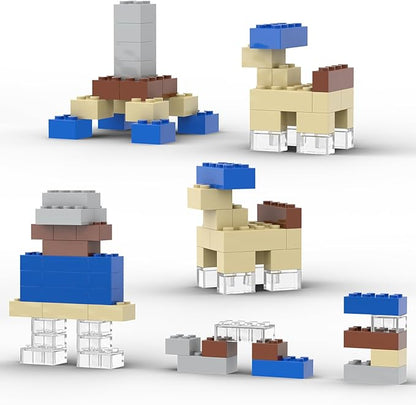 300 Pcs Classic Building Bricks, Light Gray Bulk Bricks,Compatible with Major Brands Parts and Pieces, Creative Building Block Toys for Boys Girls Ages 6 7 8 9 10 Year Old