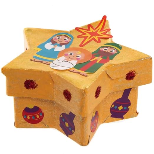 Baker Ross AX576 Nativity Sticker Rolls - Pack of 600, Kids Stickers, Ideal for Christmas Arts and Crafts Projects, Great for Card Making and Scrapbooking