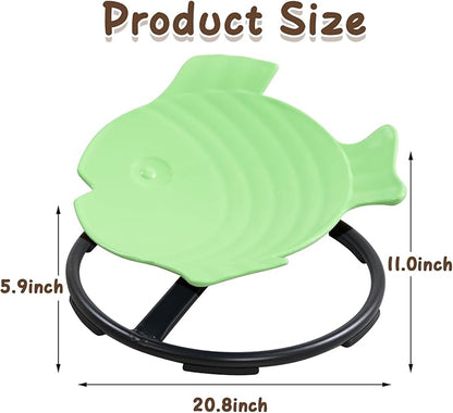 Kids Swivel Chair Sensory Chair for Kids, Spinning Chair Kids Balance Physical Therapy Equipment, Kids Indoor Outdoor Play Equipment， Science Seat for Kids 3-9 (Light Green)