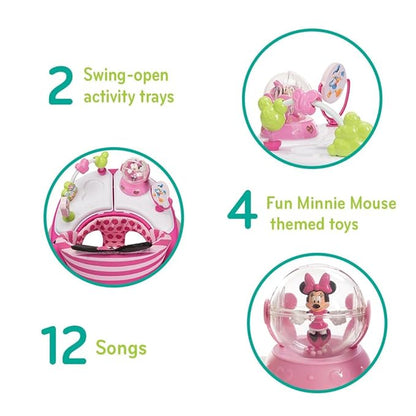 Disney Baby Minnie Mouse Baby Walkers and Activity Center, Pink Glitter Music and Lights Walker