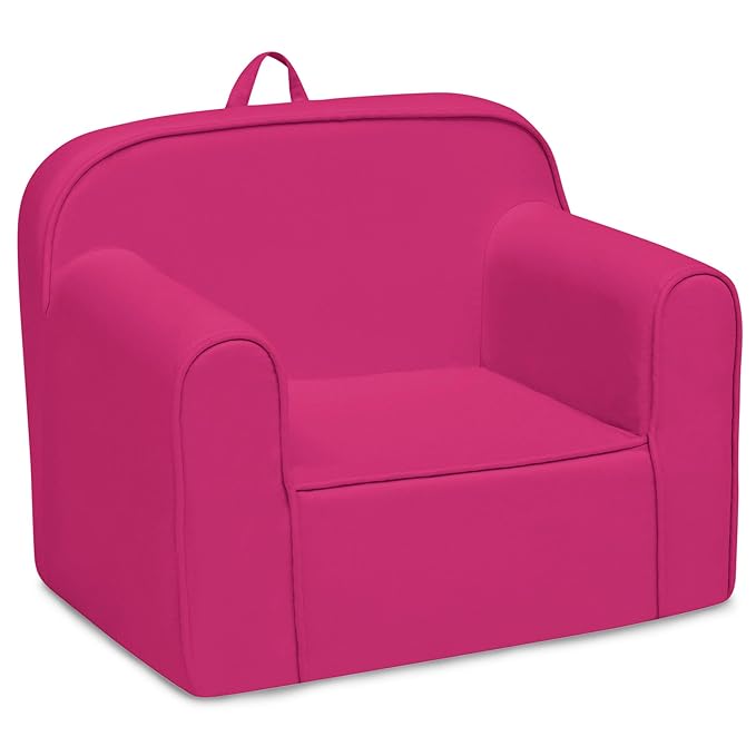 Delta Children Cozee Chair -Foam Kids Chair for Ages 18 Months and Up, Hot Pink