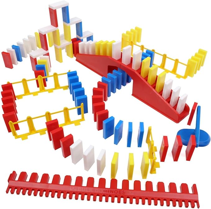 Bulk Dominoes Pro-Domino Kit | Dominoes Set, STEM STEAM Small Toys, Family Games for Kids, Kids Toys and Games, Building, Toppling, Chain Reaction Sets (Basic)