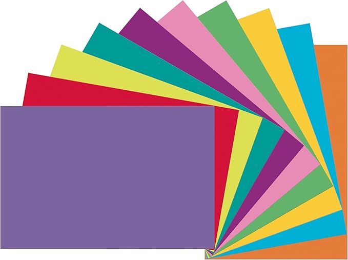 Tru-Ray® Construction Paper, 50% Recycled, Assorted Colors, 12" x 18", Pack of 50 Sheets