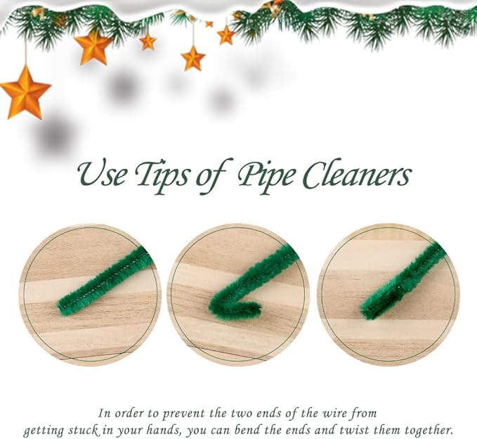 110 Pieces Green Pipe Cleaners, Pipe Cleaners Craft, Craft Pipe Cleaners Chenille Stem Bulk, Art Pipe Cleaners for Creative Decoration Christmas Valentine's Mother's Day