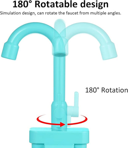 TOYANDONA Pretend Play Kitchen Sink Toys Accessory, Plastic Faucet Kids Toy Replacement for Pretend Play Sinks Pretend Play Kitchen Toys for Boys Girls Toddlers