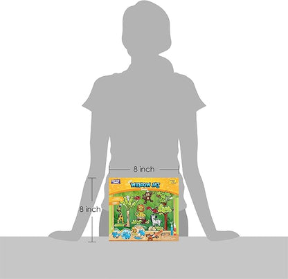 Imagimake Window Art Jungle Suncatcher Kit | Kids Crafts Supplies | Girls Toys Age 6-8 | Arts and Crafts for Kids Ages 8-12 | Creative Fun Craft Kit | Gifts for 5 Year Old Boys & Girls
