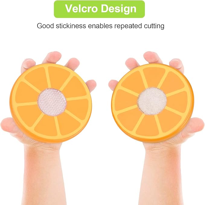 WHOHOLL Wooden Play Food with Wooden Tray & Knife, Pretend Play Cutting Food Toys, Fruits Toy Food Sets for Kids Kitchen, Mini Food Toy, Montessori Toys Learning Resources for 1-5 Year Old Toddlers