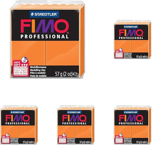 Staedtler Fimo Professional Soft Polymer Clay, 2 oz, Orange (EF8005-4) (Pack of 5)