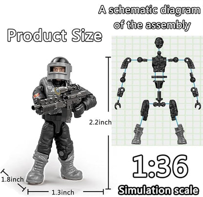 24 PCS Special Forces Building Block Action Mini-Figures Blind Bags with Multiple Military Weapons Accessories Equipment Assembly Building Toys Party Favors for Boys