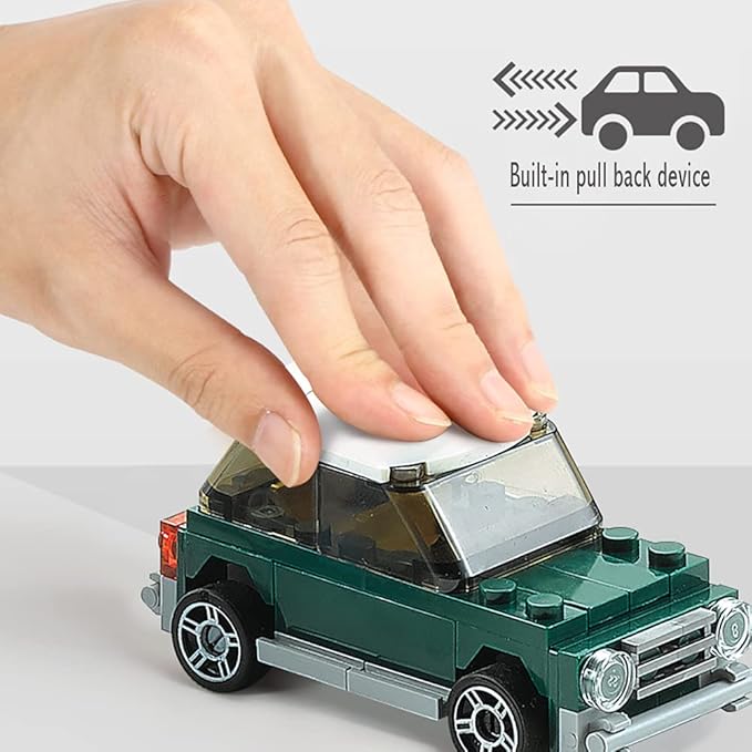 Pull Back Car Building Blocks Sets, Pull and Go, 3D Assembly Vehicles for Boys Building Block Car Toys Party Favor for Kids Age 6 7 8 9 10, 419 Pieces