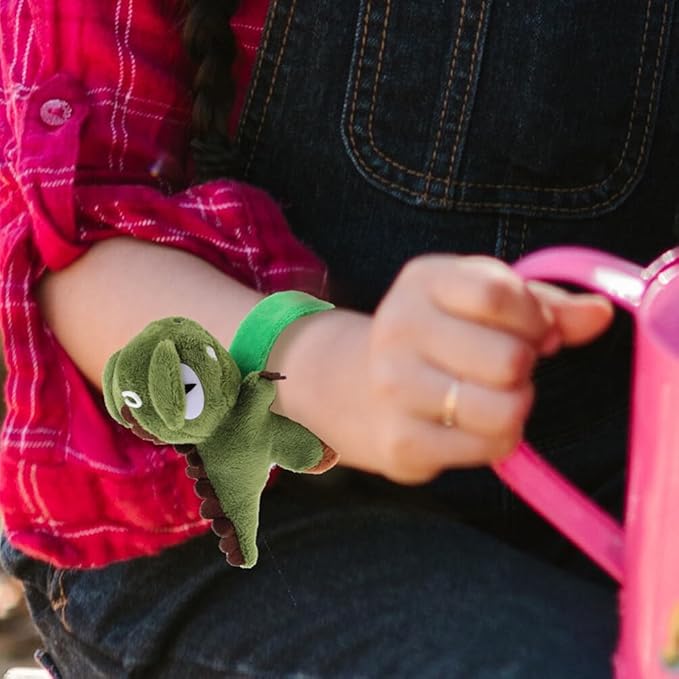 Abaodam Animal Slap Bracelets Dinosaur Slap Bracelet Plush Stuffed Animal Hugger Snap Wristband for Kids Birthday Party Favor
