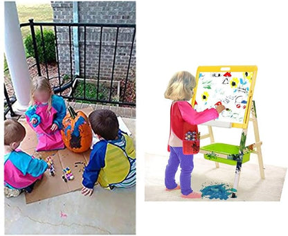 EchoDone 6 Packs Waterproof Children's Art Smock Kids Painting Aprons Long Sleeve with Pocket Baby Smock for Eating 3-5 Years