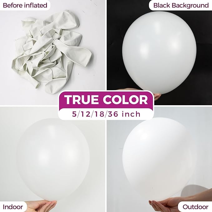 Bezente White Balloons Latex Party Balloons, 100 Pack 12 inch Round Helium Balloons for Valentines Day Wedding Birthday Engagement Bridal Shower Party Backdrop Decorations