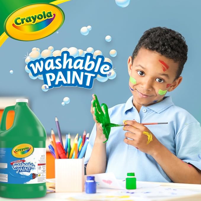 Crayola Washable Paint for Kids - Green (1 Gallon), Kids Arts and Crafts Supplies, Non Toxic, Bulk