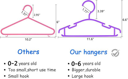 Childrens Hangers Kids Hangers for Clothes Kid Hanger Bulk Purple Kids Hangers 100 Pack