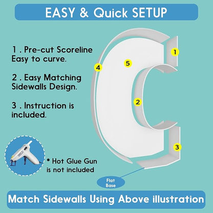 3FT Tall Mosaic Balloon Frame Letters Big Marquee Light Up Letters DIY Kit for Birthday Party Wedding Backdrop Decor Letter C Pre-Cut Foam Board