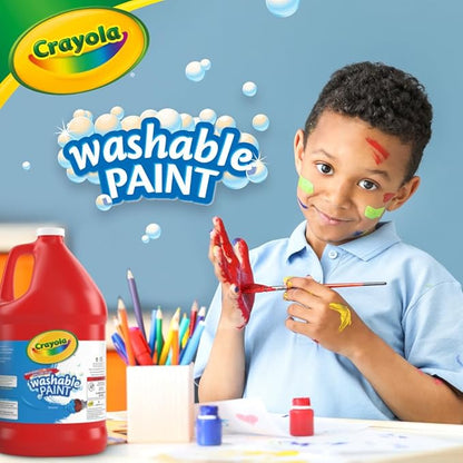 Crayola Washable Red Paint, 1 gallon Size, Painting Supplies in Bulk