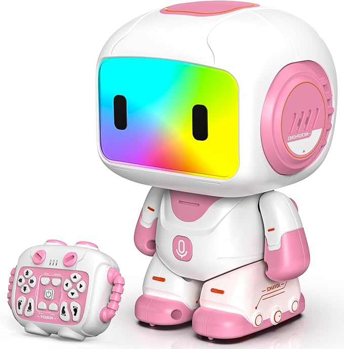 Robot Toy for Kids,Remote Control Robots with Smart Interactive Dancing, Programmable Toy, Rechargeable Robots Toys for Age 3-8 Year Old Girls Christmas Birthday Gift Present Pink