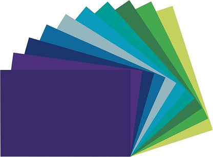 Tru-Ray Heavyweight Construction Paper, Cool Assorted Colors, 12" x 18", 50 Sheets (102943)