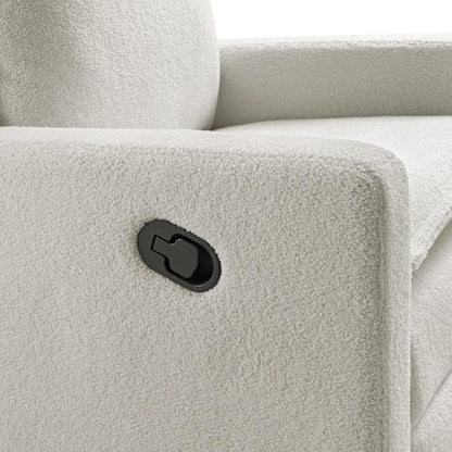 Oxford Baby Uptown Upholstered Swivel Glider and Recliner Nursery Chair, Boucle White