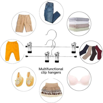 GoodtoU Skirt Hangers with Clips - Pants Hangers 36 Pack Metal Hangers for Pants Jeans Skirt Clip Hangers for Pants Heavy Duty