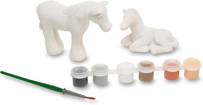 Melissa & Doug Created by Me! Horse Figurines Craft Kit (2 Resin Horses, 6 Paints, Paintbrush)