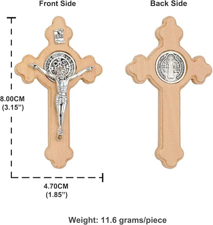 COTTVOTT Wooden Christian Jesus Cross/Orthodox Crucifix Charms Pendants for Rosary Necklace, DIY Jewelry Making Accessories Parts