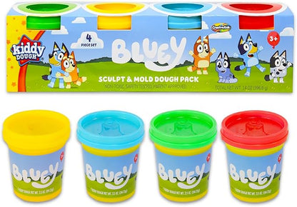 Bluey Dough Super Set - Bundle with Bluey Dough Tubs, Dough Sticks, Character Molds for Boys, Girls Plus Stickers | Bluey Sensory Dough Variety Pack for Kids