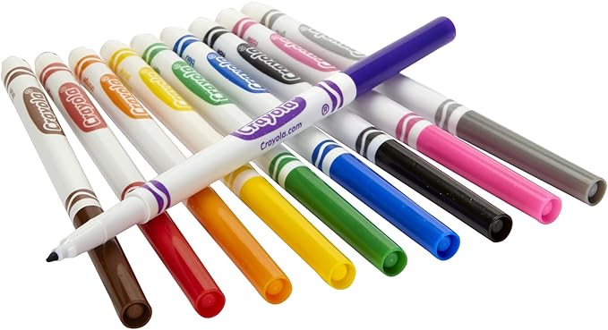 Crayola Fine Line Markers Classpack (200ct), Markers for Kids, Teacher Classroom Must Have, Back to School, Bulk Markers For School