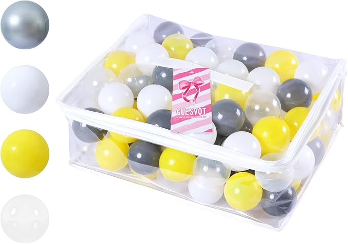 Ball Pit Balls Plastic Balls for Ball Pit Phathalate Free BPA Free Plastic Balls 100pcs 2.2" Set for Toddlers for Play Tent Tunnel