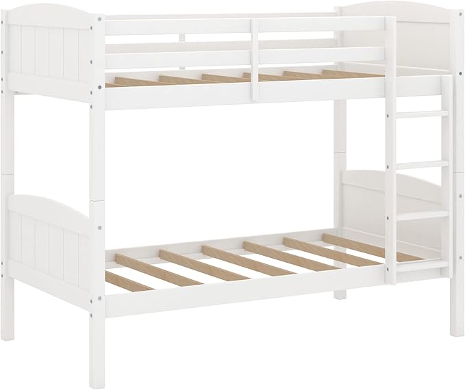 Hillsdale Alexis Contemporary Wood Arch Twin Over Twin Size Bunk Bed, White