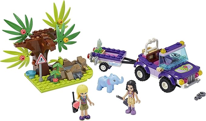 LEGO Friends Baby Elephant Jungle Rescue 41421 Adventure Building Kit; Animal Rescue Playset That Comes with a Toy Truck and Trailer, Plus Friends Emma and Stephanie (203 Pieces)