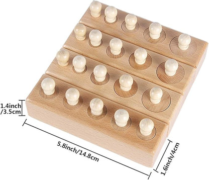 Thoth Montessori Knobbed Cylinder Socket Montessori Materials Wooden Cylinders Ladder Blocks Educational Wooden Toy Montessori Education Toy Family Version