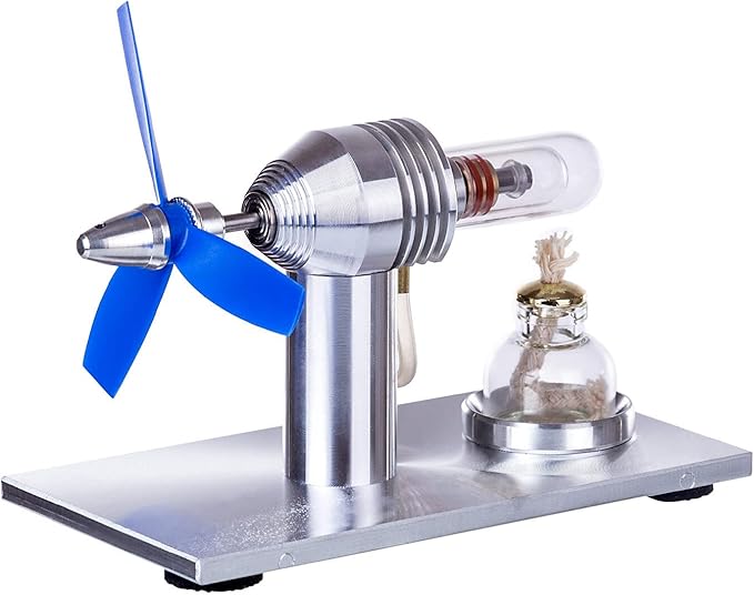 3-Blade Stirling Engine Model for Airplane, Aircraft Propeller Blades Sterling Engine Science Physical Experiment Educational Engine for Adult