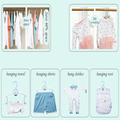 JSF Set of 20pcs Baby Hangers, Baby Hangers for Closet, Durable Non Slip Baby Hangers, 11-14" Baby Hangers for Closet, Green Hanger