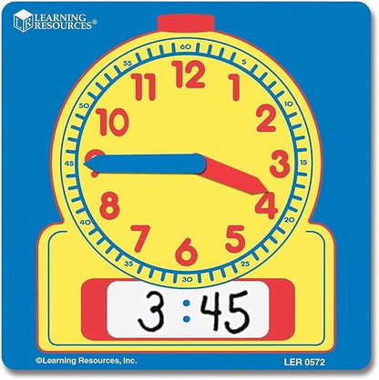 Learning Resources Write and Wipe Student Clocks, Help Kids Practice Time, Clocks for Kids, Write and Wipe Clocks, Homeschool, Classroom, Set of 10