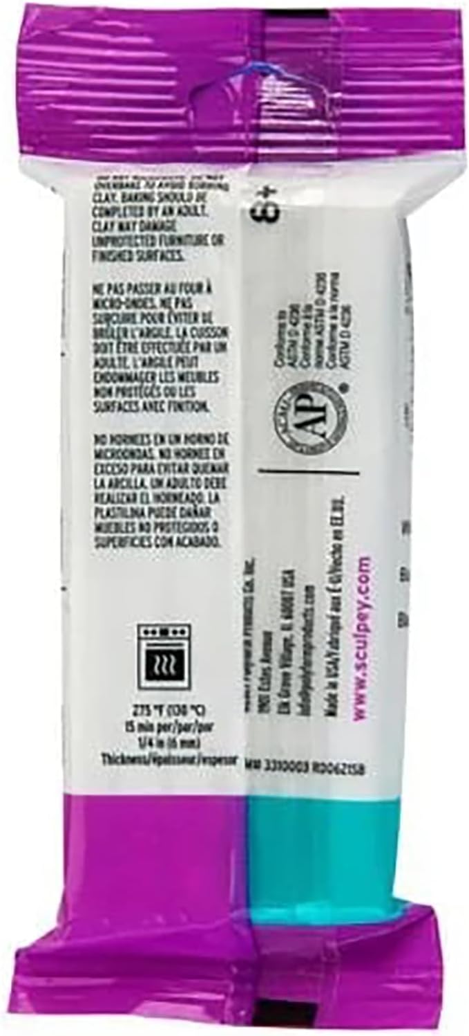 Sculpey III Polymer Oven-Bake Clay, White, Non Toxic, 8 oz. bar, great for modeling, sculpting, holiday, DIY, mixed media and school projects. Great for kids and beginners!