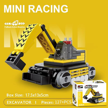 Engineering Cars Building Brick Sets, 3D Assembly Cars for Boys, Pull Back Car Building Blocks, Building Block Car Toys for Kids Age 6 7 8 9 10, 530 Pieces