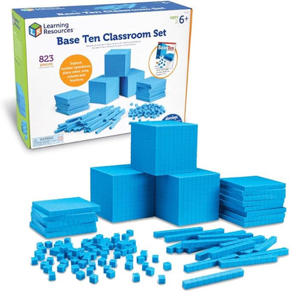 Learning Resources Plastic Base Ten Class Set & View-Thru Geometric Solids - Geometric Shapes, Back to School Supplies Must Haves, Math Teacher Supplies