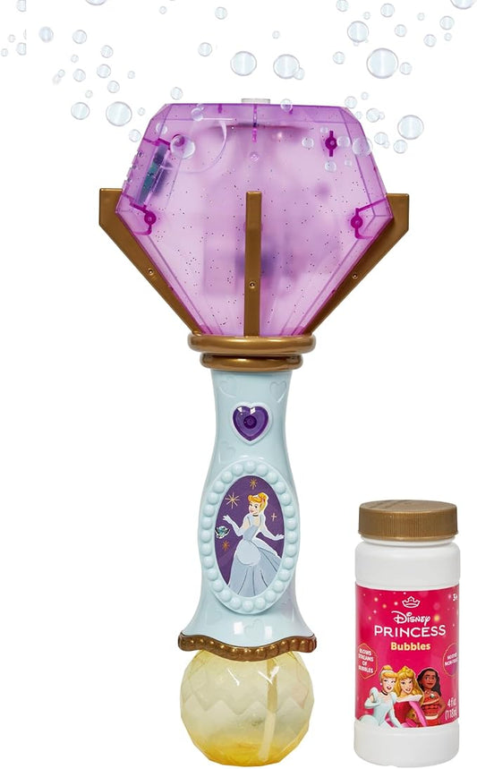Little Kids Disney Princess Cinderella Light and Sound Musical Bubble Wand, Includes Bubble Solution