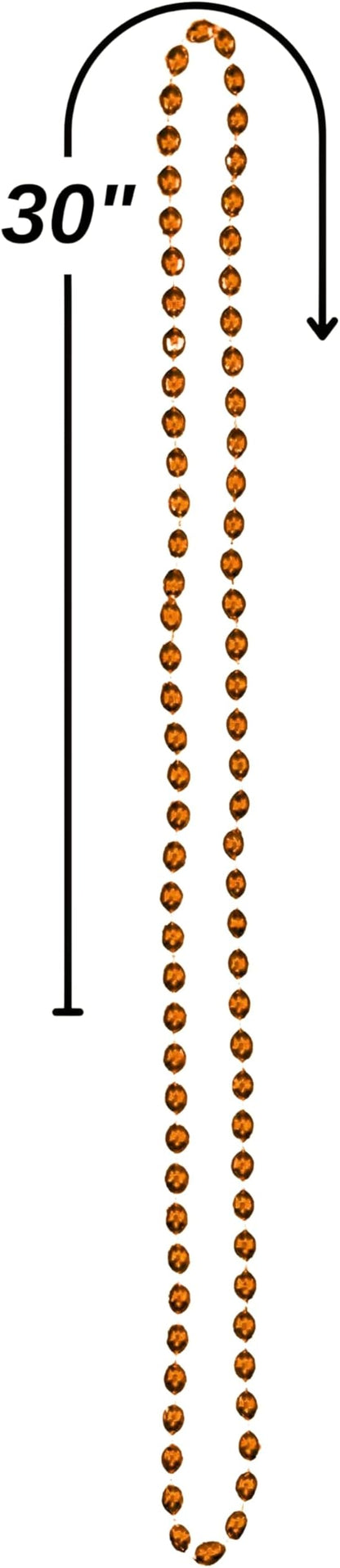 Orange Oval Bead Necklaces (30") - Pack Of 50 - Gorgeous & Attention-Grabbing, Perfect for Parties, Fun Events & Stylish Fashion Statement