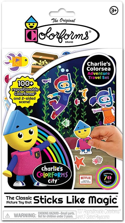 Colorforms Travel Set, Stickers for Kids – Charlie's Colorforms, Arts and Crafts, Reusable Sticker Book, Kids Stickers, Toddler Crafts, Stickers for Boys, Arts & Crafts, Craft Supplies, Ages 3+