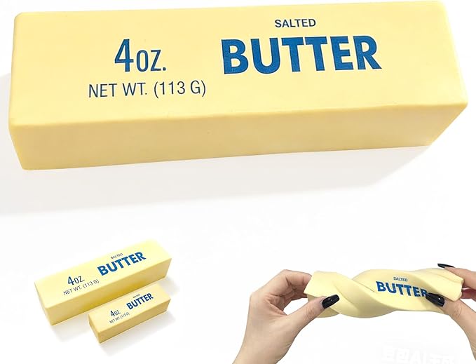 Slow Rising Squishy Butter Stick ,Squeeze Butter Toy, Stress Balls，Stress Relief & Fidget Toys,Realistic Food Squishies Fidget Toys, Gifts, Party Favors (Extra Large Butter 1pcs)