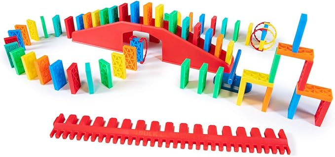 Bulk Dominoes Kinetic Domino Kit | Dominoes Set, STEM STEAM Small Toys, Family Games for Kids, Kids Toys and Games, Building, Toppling, Chain Reaction Sets (68pc)
