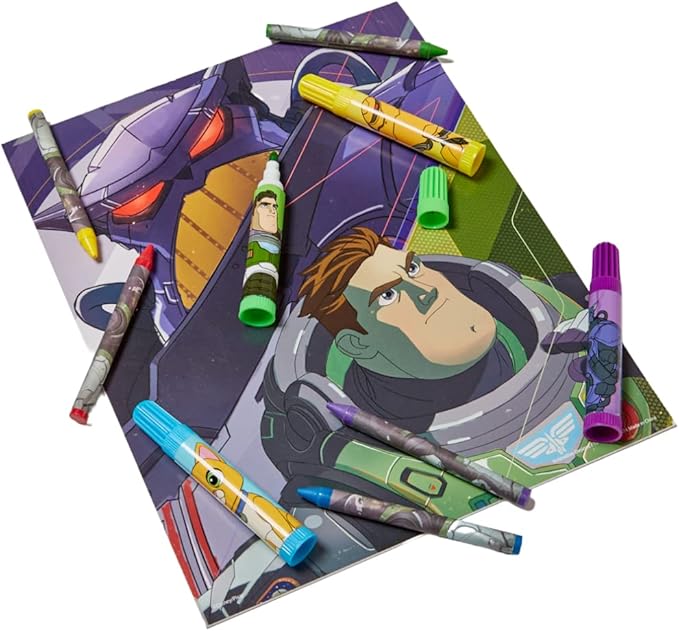 Innovative Designs Disney Pixar Toy Story Buzz Lightyear Coloring Art and Sticker Set for Boys and Girls, 30 Pcs.