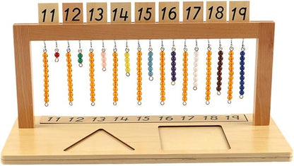 Montessori Hanger for Color Bead Stairs with Beads/Teen Bead Hanger with Beads Preschool Learning Material Montessori Math Material Early Development Toy Montessori Toy for Kids (Teen Beads Hanger)
