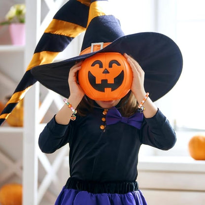 12pcs Halloween Bracelets for Kids, Halloween Party Favors Bead Bracelets and Charms Set Trick or Treat for Boys Girls Halloween Goodie Bag Fillers