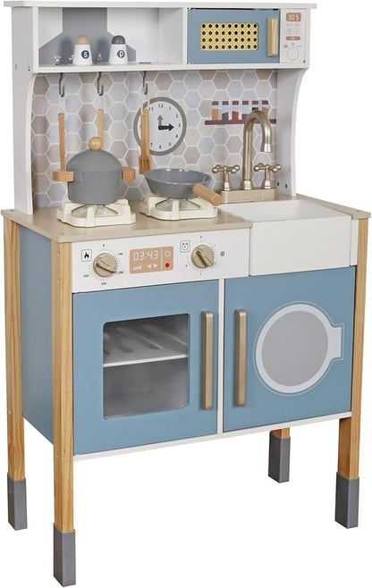 Kitchen Toy Playset for Kids, Electronic Play Stove with Light&Sounds, Pretend Play Cooking Toys Kitchen Set with Cookware Accessories,Toddler Toy Kitchens Festival Gift for 3+ Year Old Girls Boys