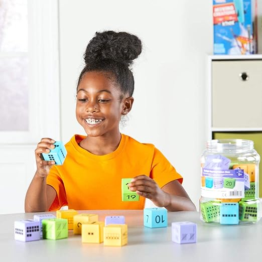 hand2mind Multiple Representation Dice, Large Foam Dice for Classroom, Subitizing Dice, Math Manipulatives Kindergarten, Educational Toys for Elementary Kids, Math Learning Tools (Set of 16)