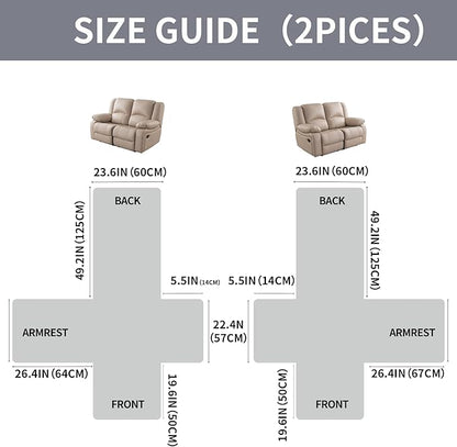 Easehomey Waterproof Loveseat Recliner Cover,Non Slip Reclining Couch Covers for 2 Seat,Dog Chair Cover Furniture Protector Washable Chair Cover with Pocket for Kids,Pets,Dogs(Light Gray,2Seat)